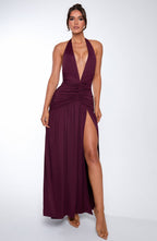 AMÉLIA | Elegantes Maxi Kleid – Cherry Lacquer
