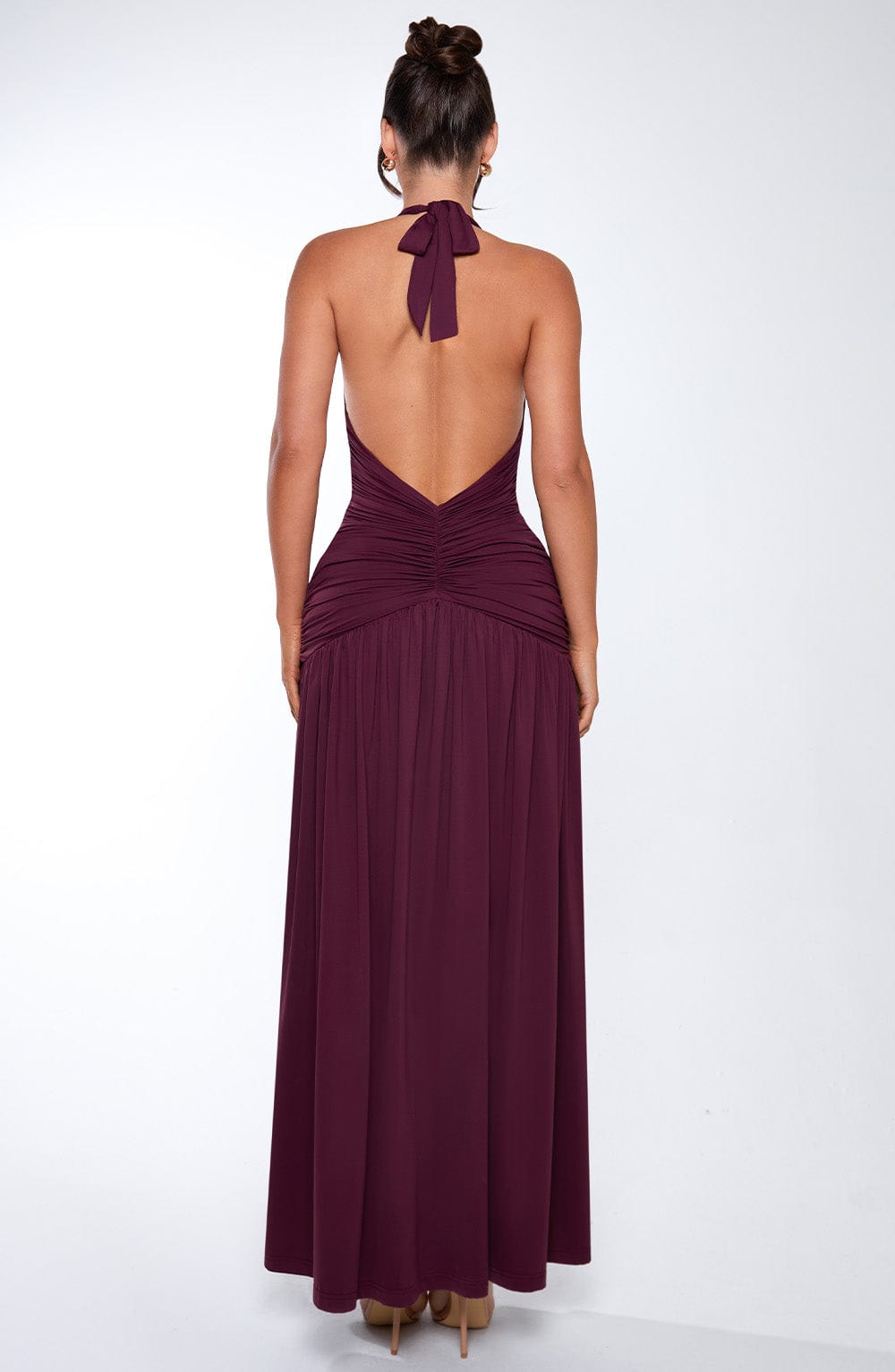 AMÉLIA | Elegantes Maxi Kleid – Cherry Lacquer
