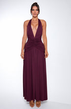 AMÉLIA | Elegantes Maxi Kleid – Cherry Lacquer