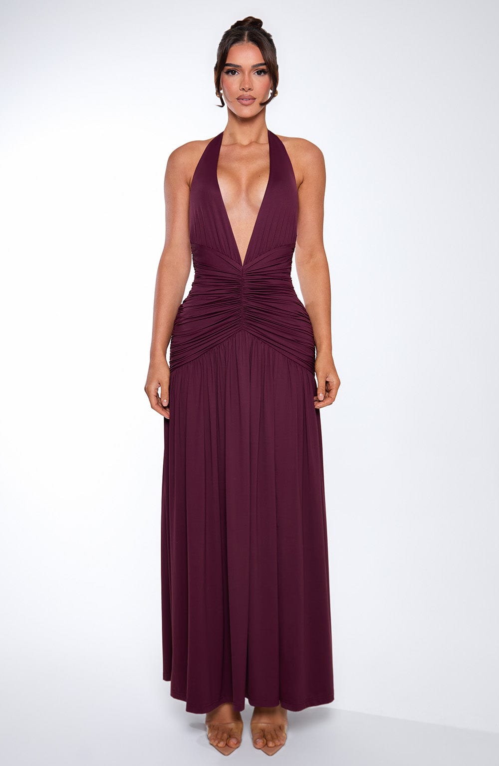 AMÉLIA | Elegantes Maxi Kleid – Cherry Lacquer