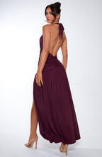 AMÉLIA | Elegantes Maxi Kleid – Cherry Lacquer