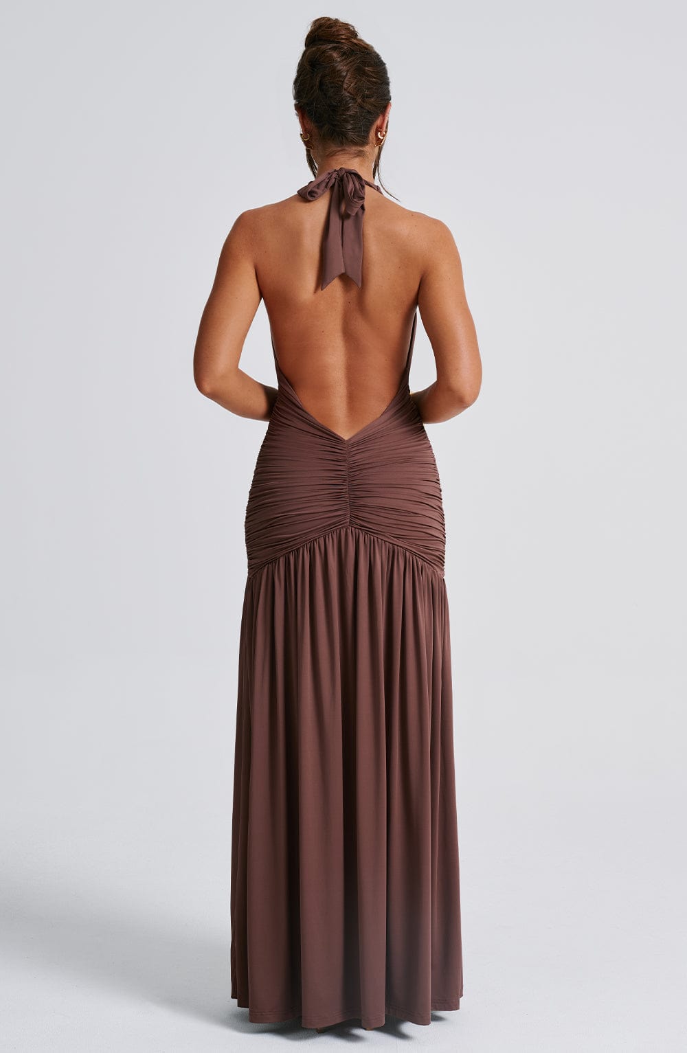 AMÉLIA | Elegantes Maxi Kleid – Chocolate