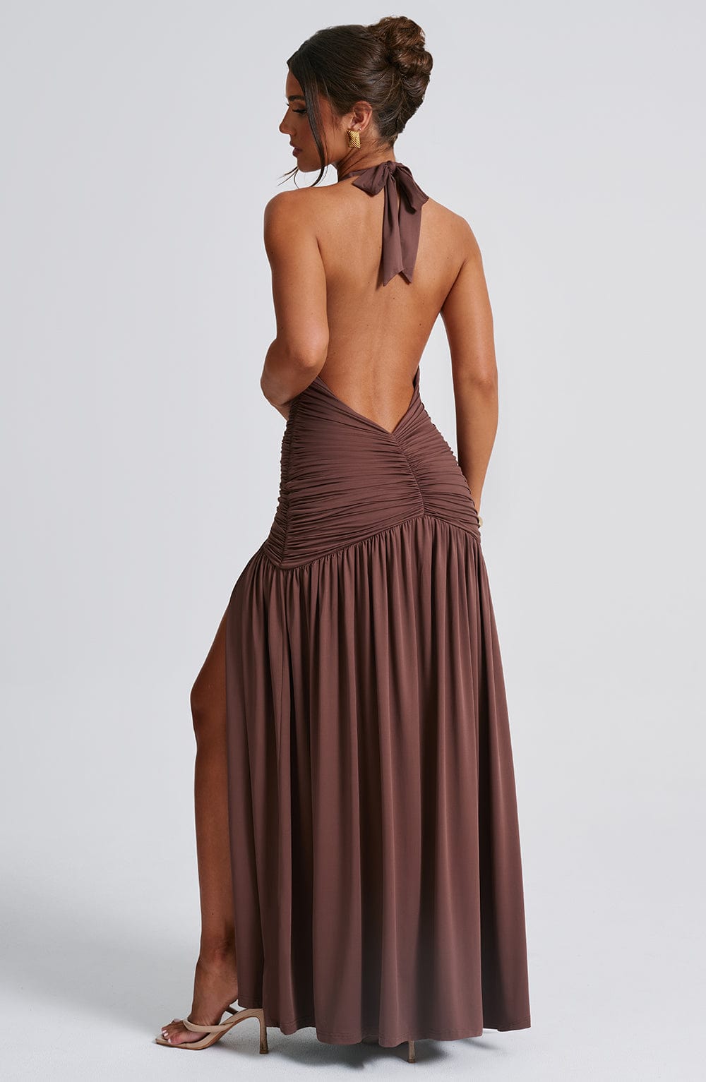 AMÉLIA | Elegantes Maxi Kleid – Chocolate