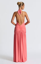 AMÉLIA | Elegantes Maxi Kleid – Coral Pink