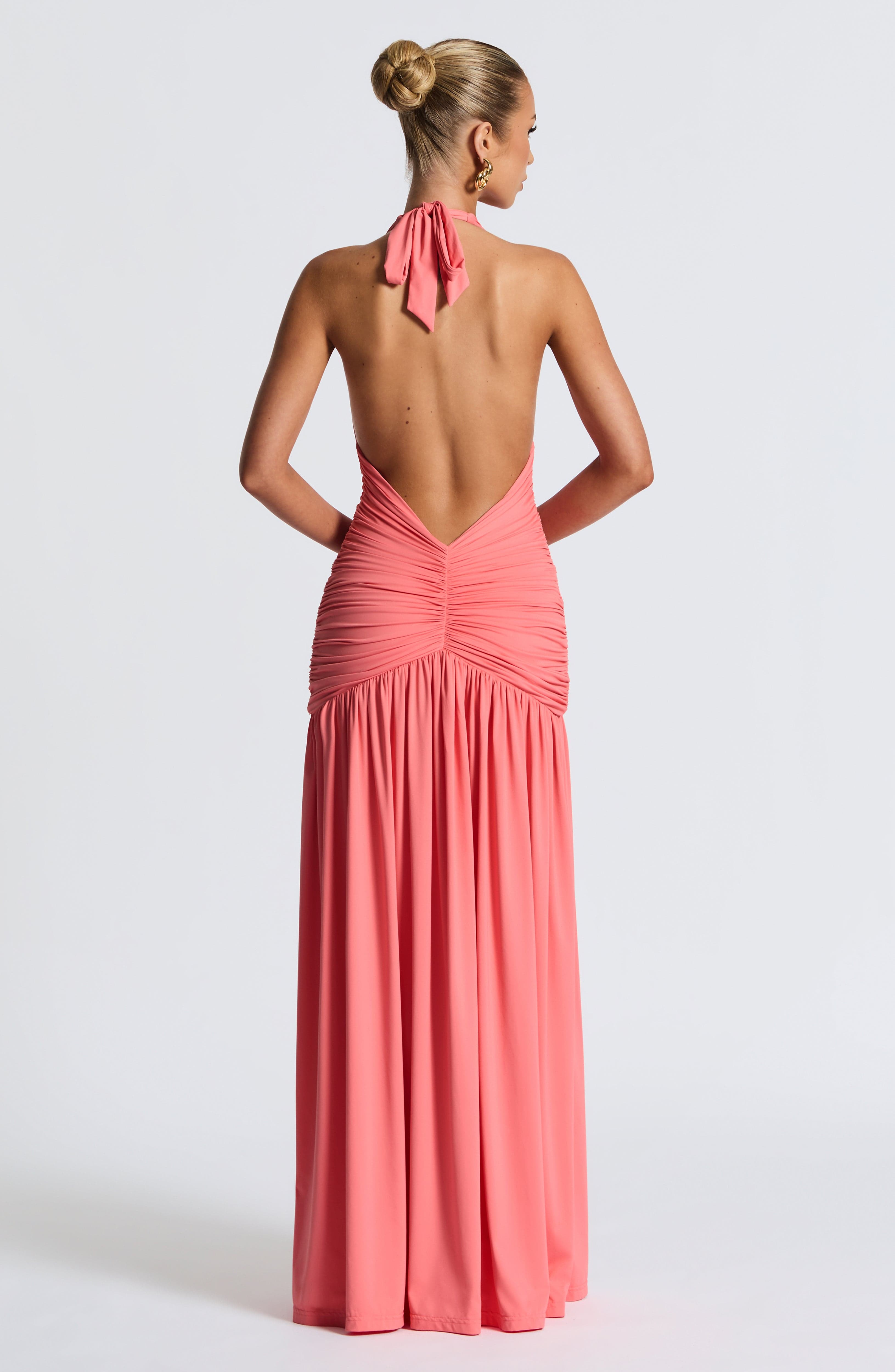 AMÉLIA | Elegantes Maxi Kleid – Coral Pink