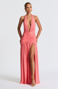 AMÉLIA | Elegantes Maxi Kleid – Coral Pink