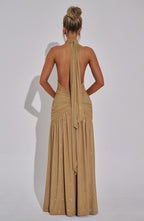 AMÉLIA | Elegantes Glitzer-Maxikleid – Gold Sparkle
