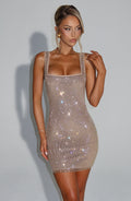 VIVIENNE | Elegantes Strass-Minikleid – Gold