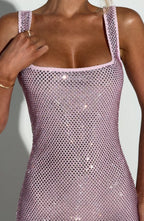 VIVIENNE | Elegantes Strass-Minikleid – Pink