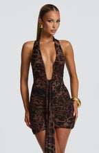 AURORA | Elegantes Mini Kleid – Leopard Print