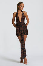 AURORA | Elegantes Mini Kleid – Leopard Print