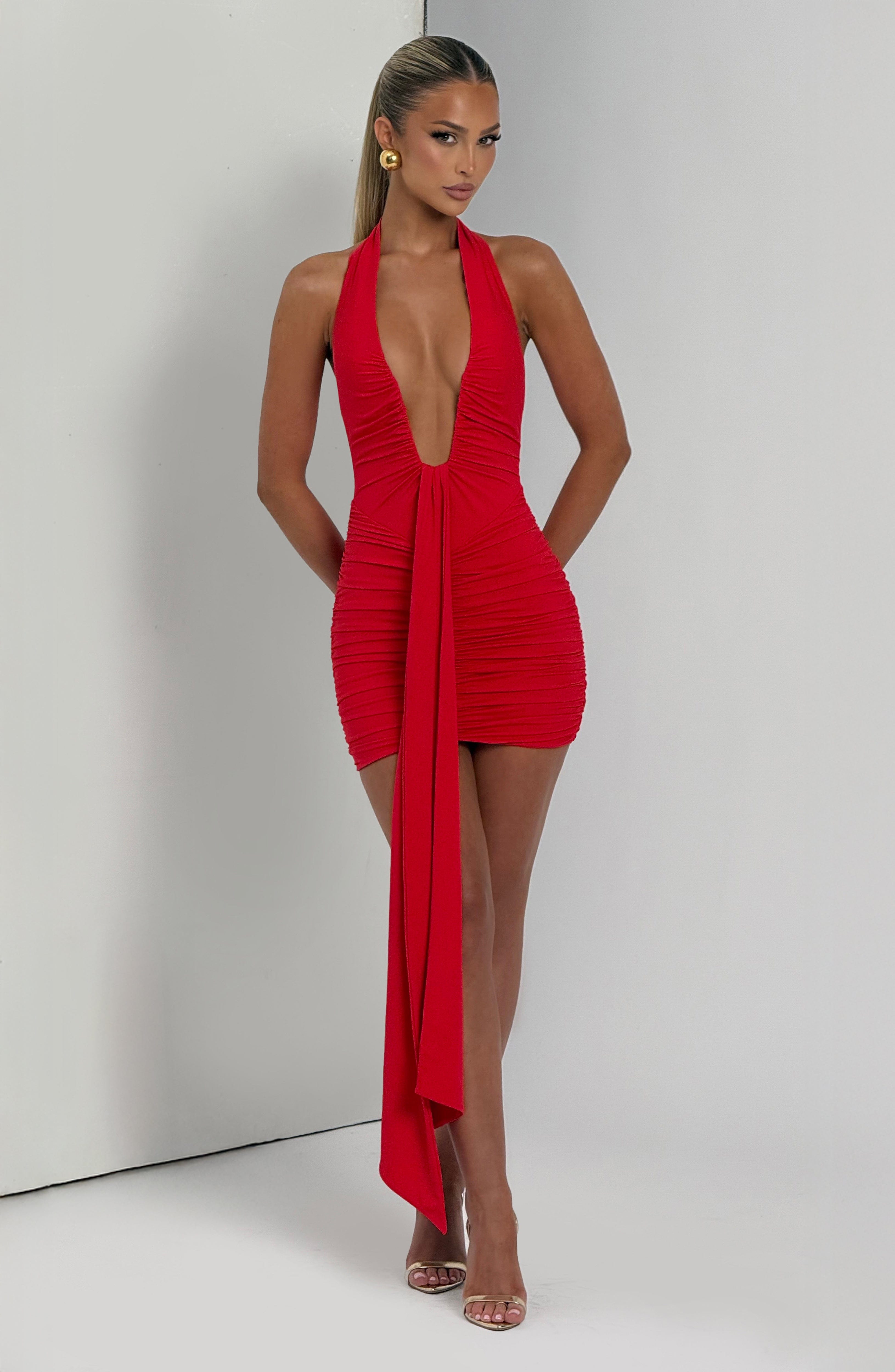 AURORA | Elegantes Mini Kleid – Rot