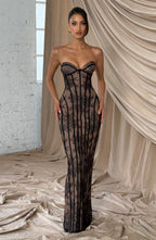 SELENA | Elegantes Spitzen-Maxikleid – Schwarz