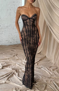 SELENA | Elegantes Spitzen-Maxikleid – Schwarz
