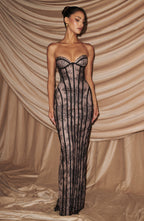 SELENA | Elegantes Spitzen-Maxikleid – Schwarz