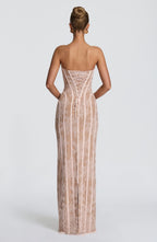 ANASTASIA | Elegantes Spitzen-Maxikleid – Blush