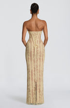 AURELIA | Elegantes Spitzen-Maxikleid – Lemon