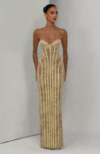 AURELIA | Elegantes Spitzen-Maxikleid – Lemon